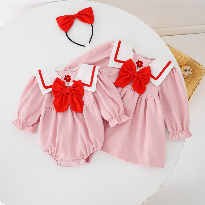 Baby romper triangle rompers Girl fashionable princess dress sisters outfit