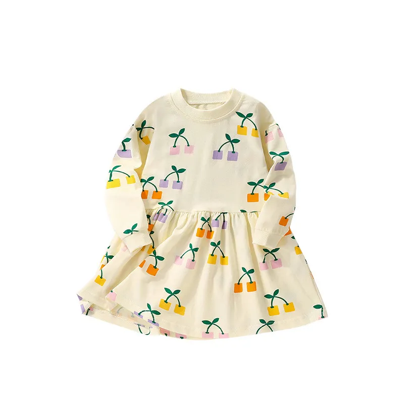 Baby dresses sweatshirt skirt round neck long-sleeved baby princess dress