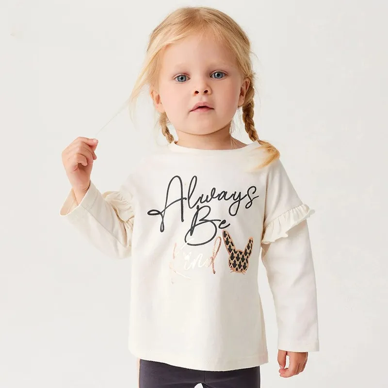 Girls T shirt autumn casual round neck long sleeve bottoming shirt