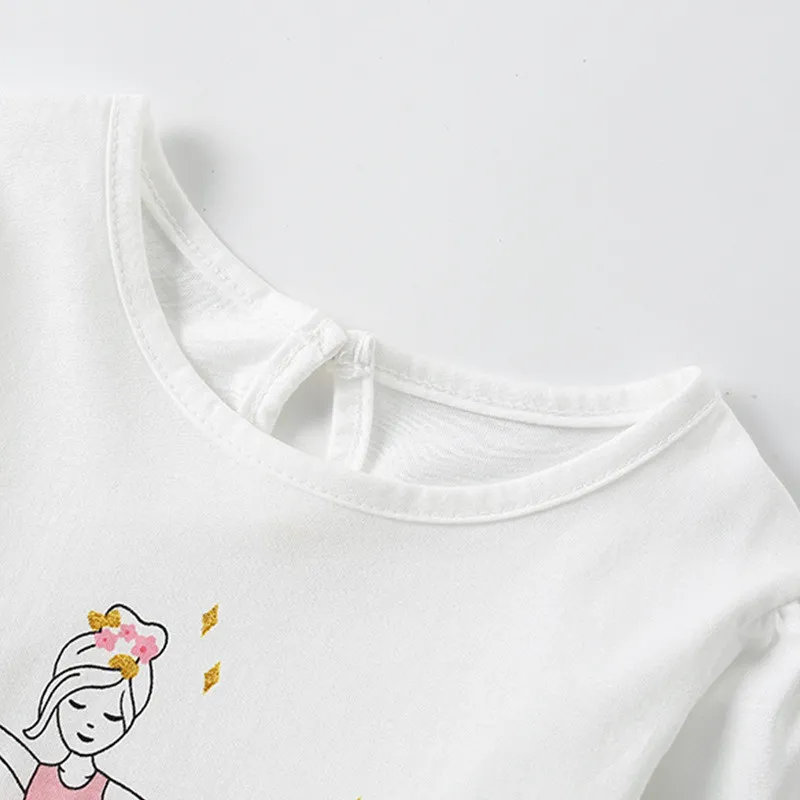 Girls T-shirt  children's clothing fashionable round neck cotton long sleeve