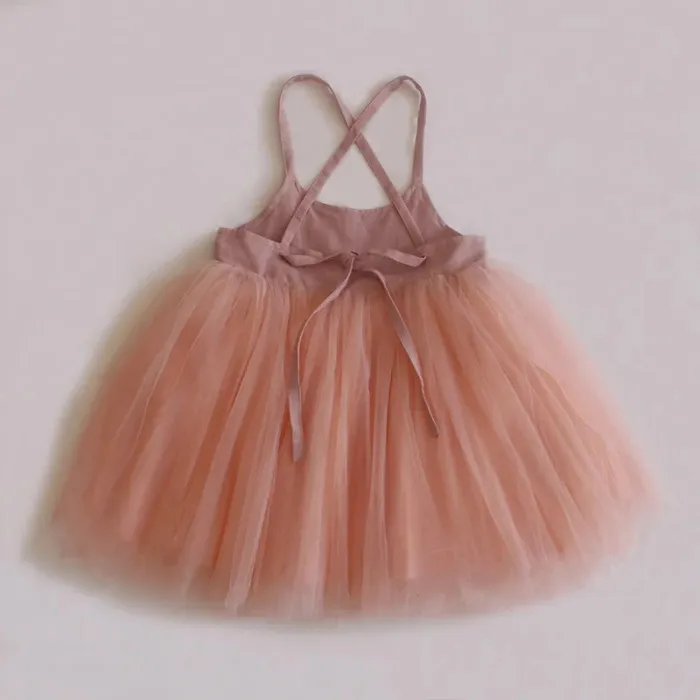 Children's lace-up gauze dress cute sweet princess dress