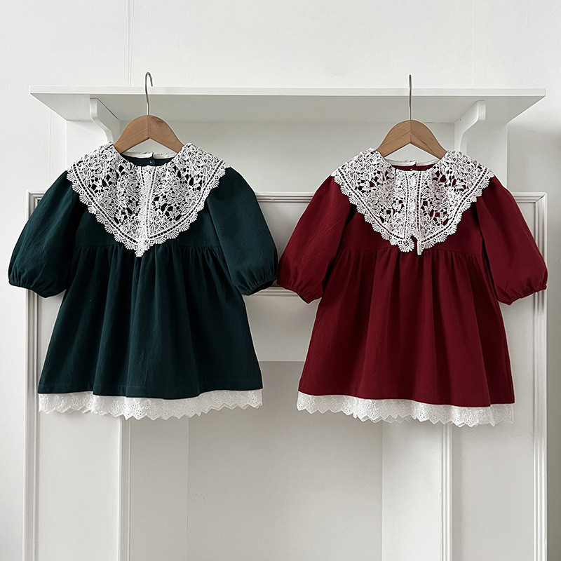 Girl dress cotton princess dress long sleeve fashionable princess skirt