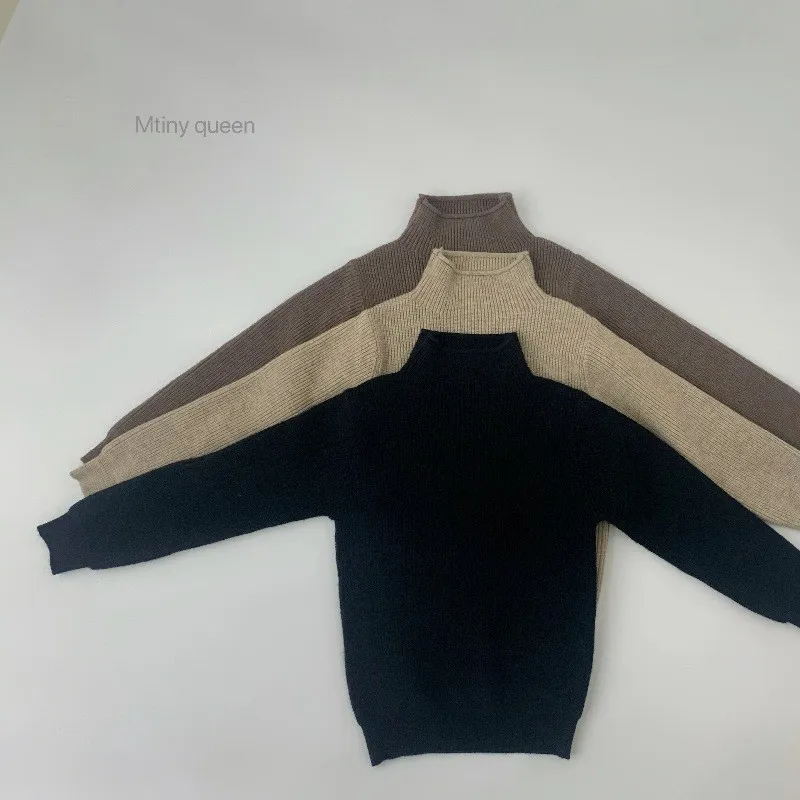 Children's bottoming shirt loose sweater pullover high neck knitwear