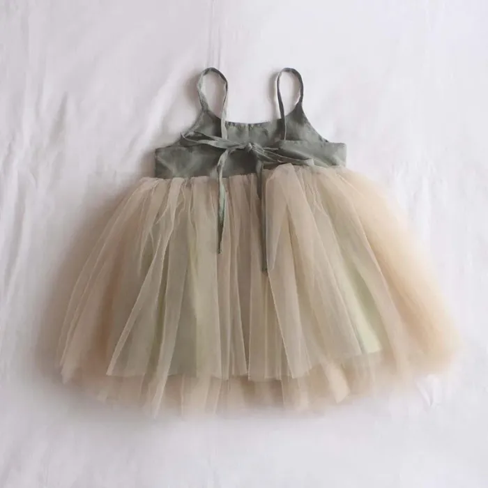 Children's lace-up gauze dress cute sweet princess dress