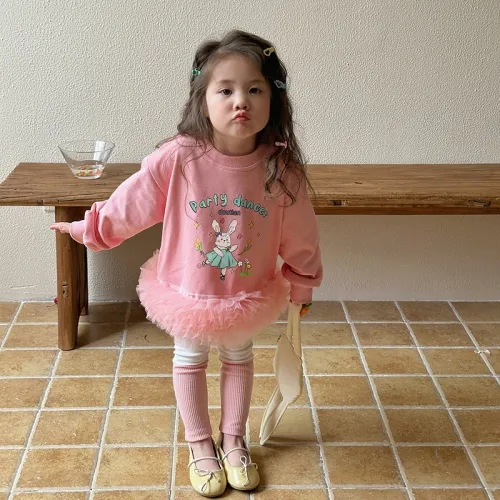 Girls sweatershirt clothing set cartoon long-sleeved tops and pants