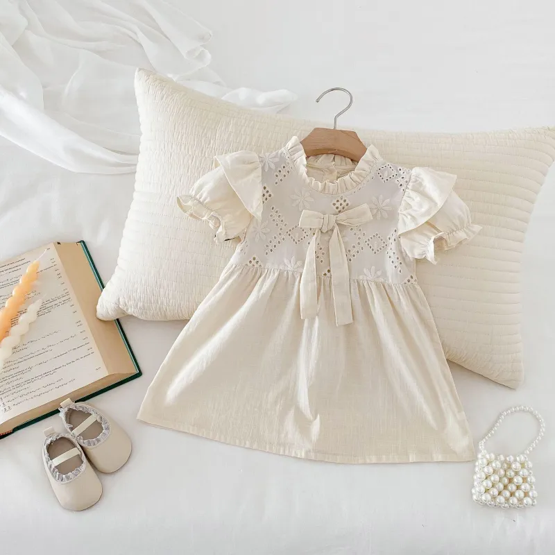 Girls thin short-sleeved baby romper going out jumpsuit dress