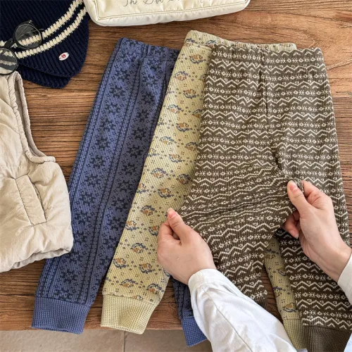 Children's clothing Winter fleece-lined thick leggings trousers pants