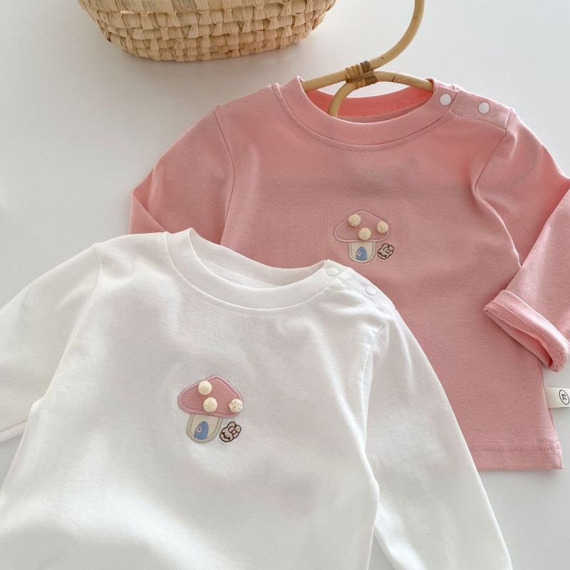 Girls' solid color bottoming shirt children's clothing baby girl simple T-shirt