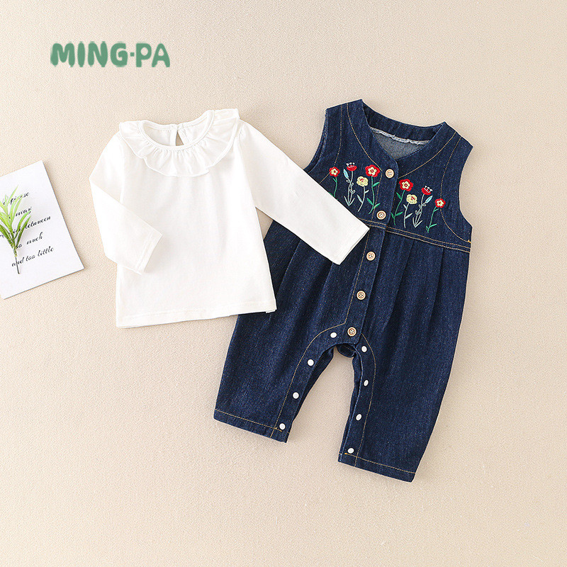 Baby girl princess rompers denim jumpsuit suit outwear