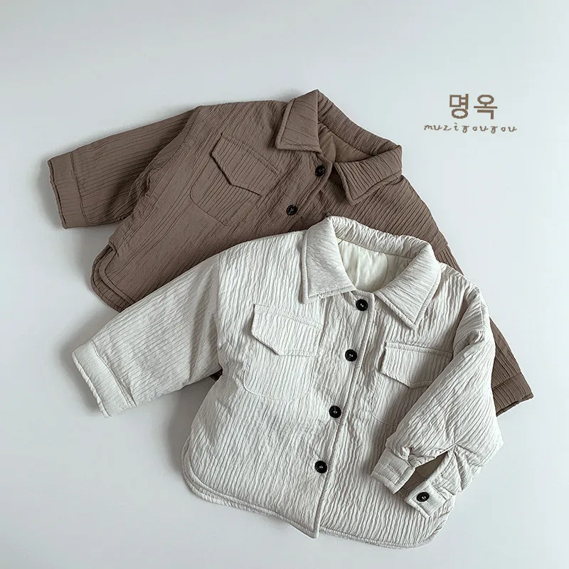 Boys quilted shirt Winter new children's cotton coat baby's top