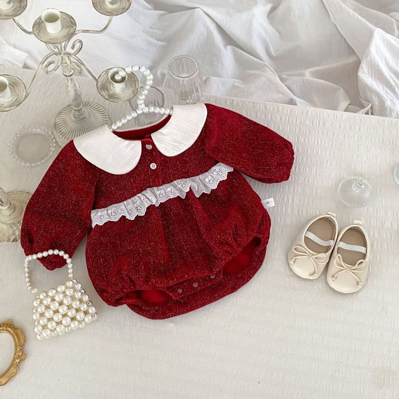 Girl's One-Piece Winter Bodysuit New Year's Princess Baby Romper