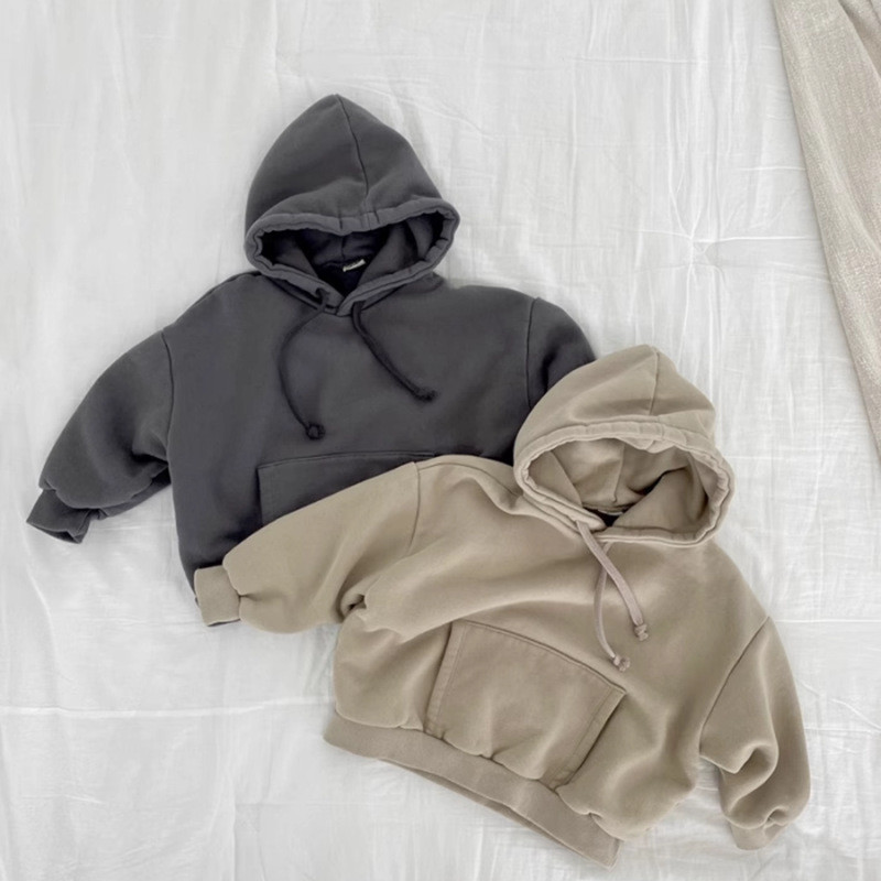 Casual loose hooded fleece sweater two-piece suit