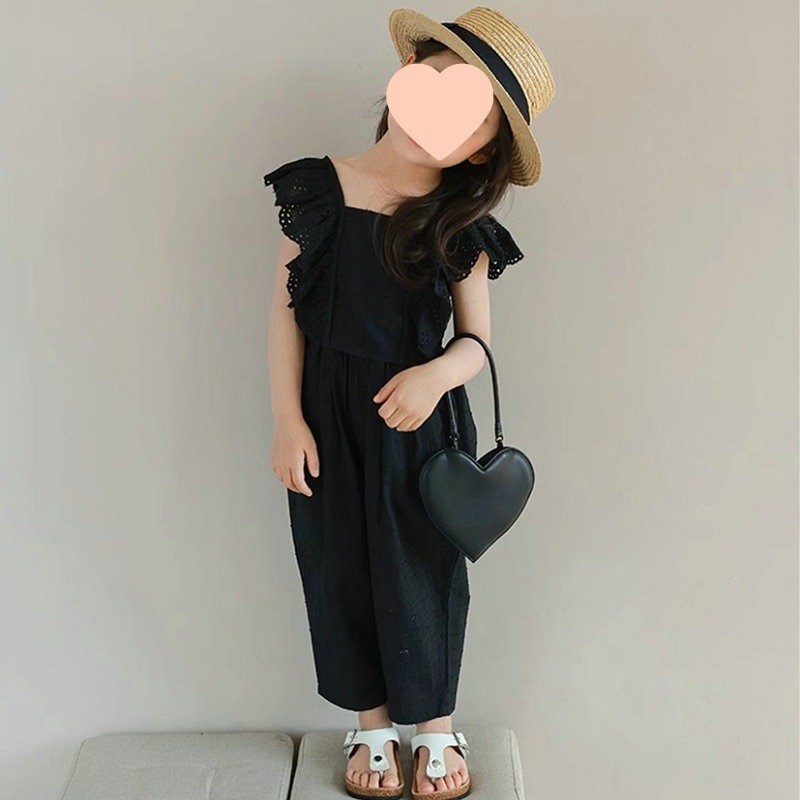 Children's clothing girls' suit lace flounced sleeve top Pants