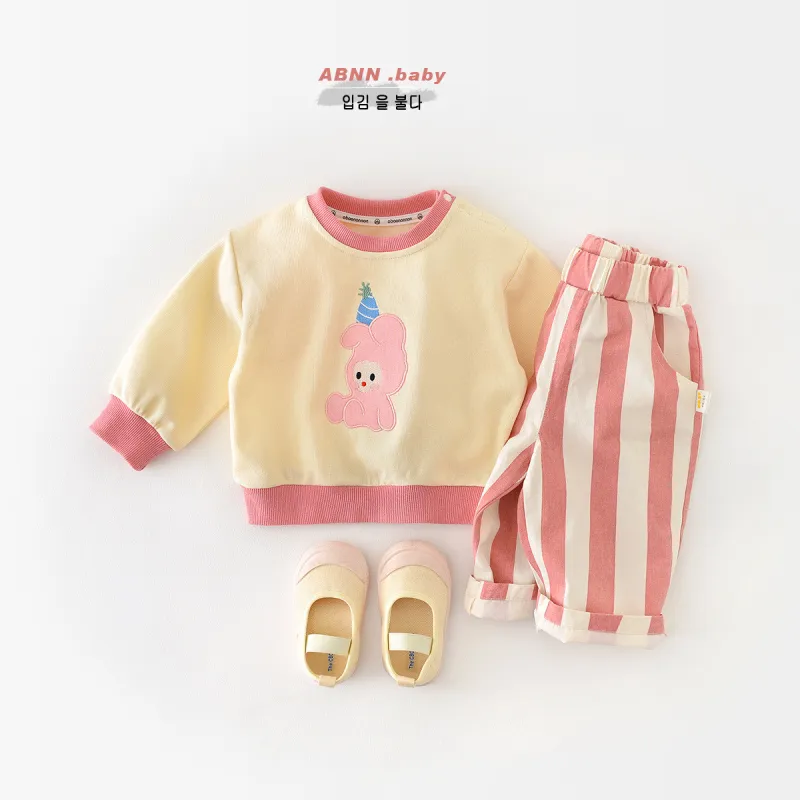 Baby high waist colorful striped casual trousers children's pant