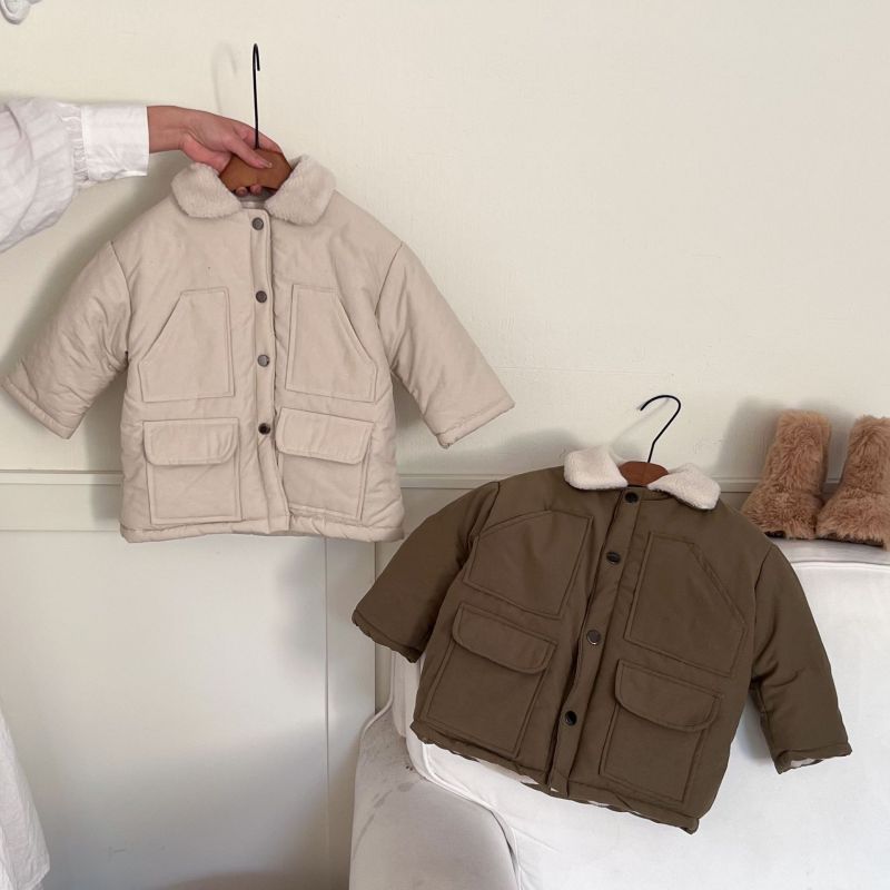 Baby Coat Thickened Warm Cotton Windbreaker Unisex Long Sleeve coat