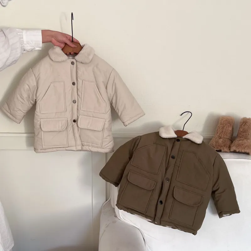 Baby Coat Thickened Warm Cotton Windbreaker Unisex Long Sleeve coat
