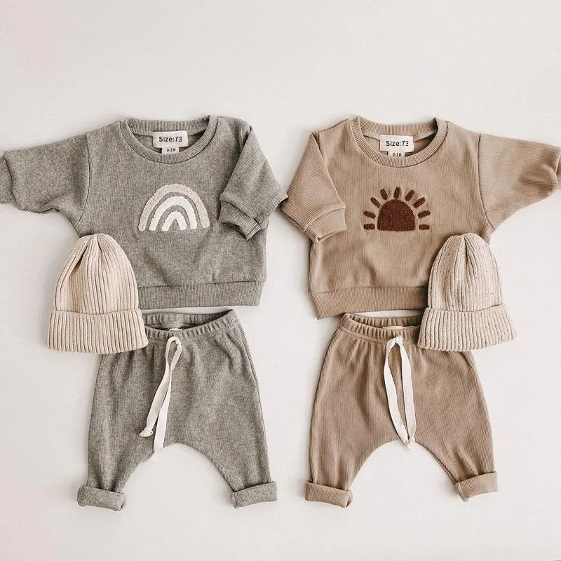 Kids Clothes Set Toddler Baby Pattern Casual Tops + Loose Trousers 2pcs Outfit