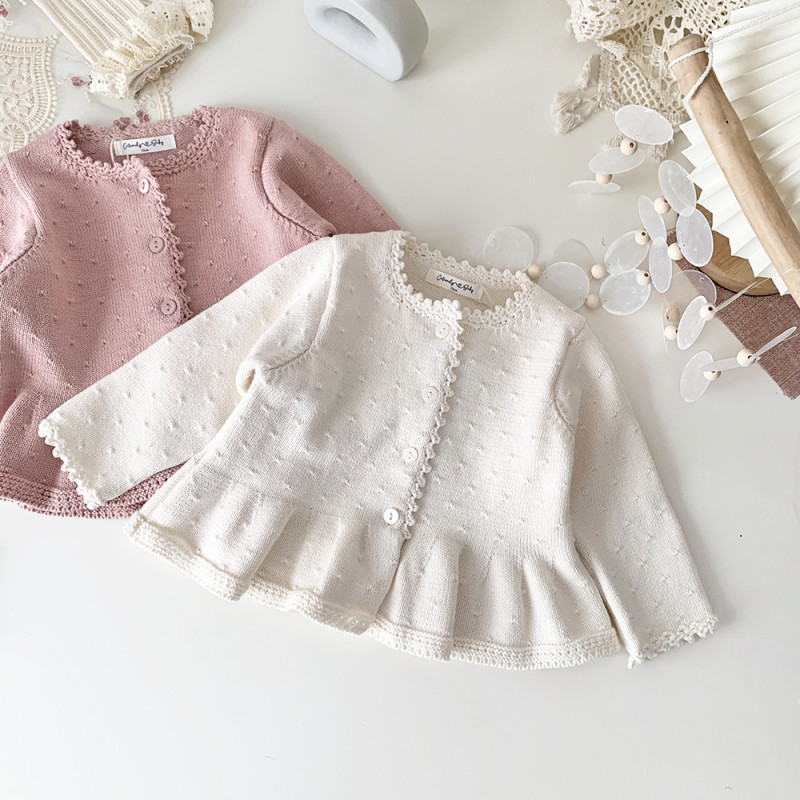 Knit Ins baby girls' round neck cardigan sweater coats