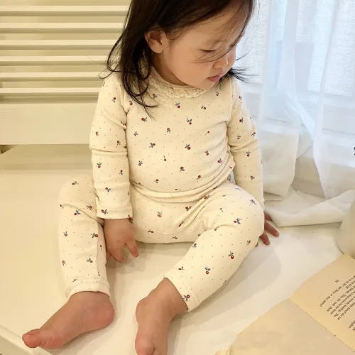 Infant Toddler cotton printed stretch homewear suit