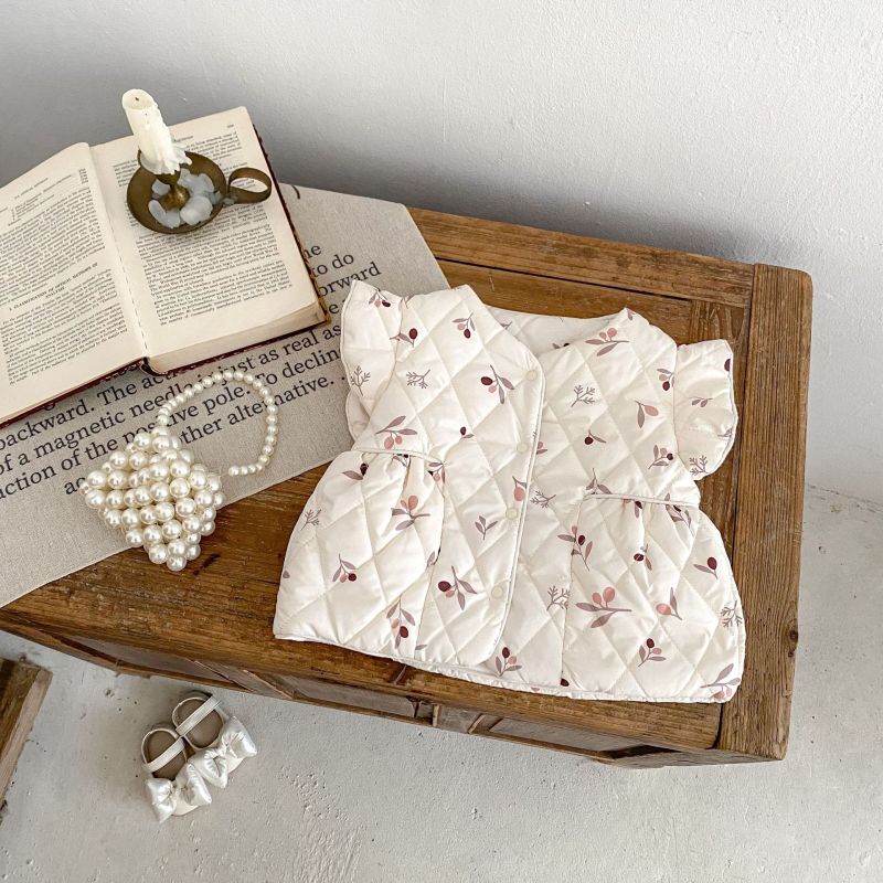 Winter Infant Clothes Baby Quilted Warm and Versatile Printed Flying Sleeve Vest