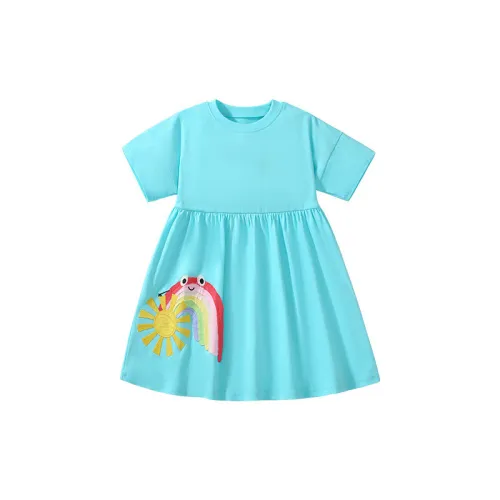 Girls short sleeve dress cute children dress summer pure cotton children