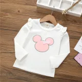Embroidery Girls Tops Cotton Autumn Spring kids pullover children girls t shirt