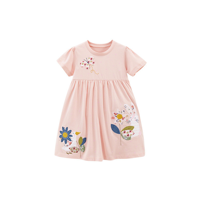 Cartoon children's princess dress short sleeve cotton girl dress