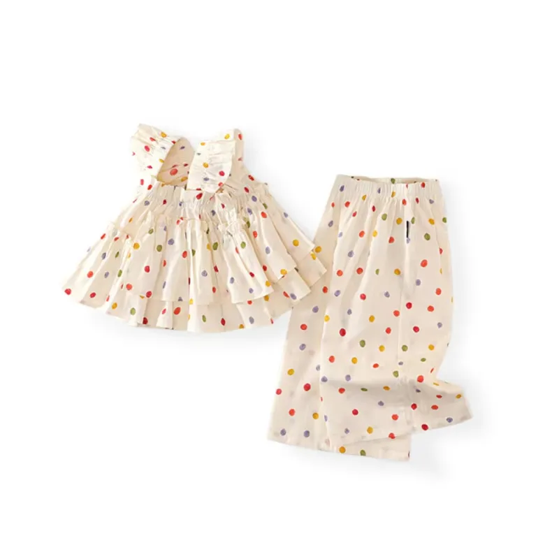 Girl's Baby Outfit Set for Summer Baby Girl Clothing Set Sleeveless Two-Piece Baby Suit