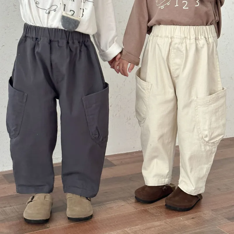 Children's stretch pants loose girls' spring clothes pants baby casual trousers