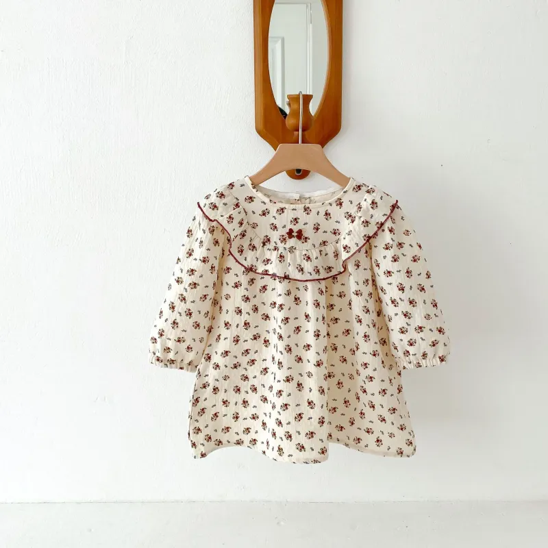 Girl's Spring Dresses Sweet Ruffles Sweet Baby Girl's Princess Style Dress