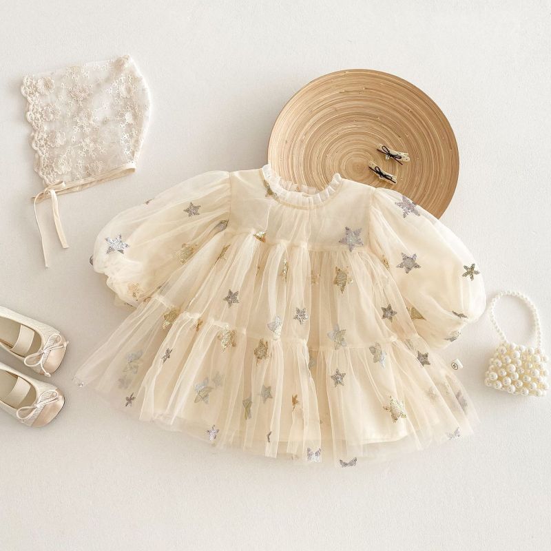 Baby Dresses Spring Sweet Cute Children's Clothing Baby Mesh Girl Princess Dress