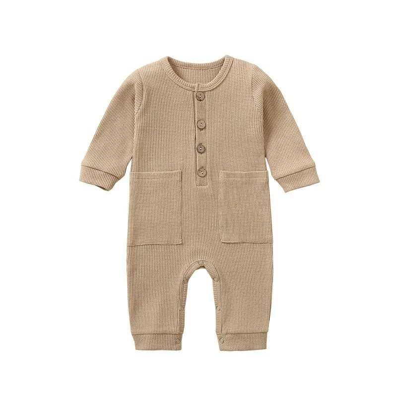 Spring/ Autumn Newborn Long Sleeve Jumpsuits Cotton Multicolor Ribbed Romper