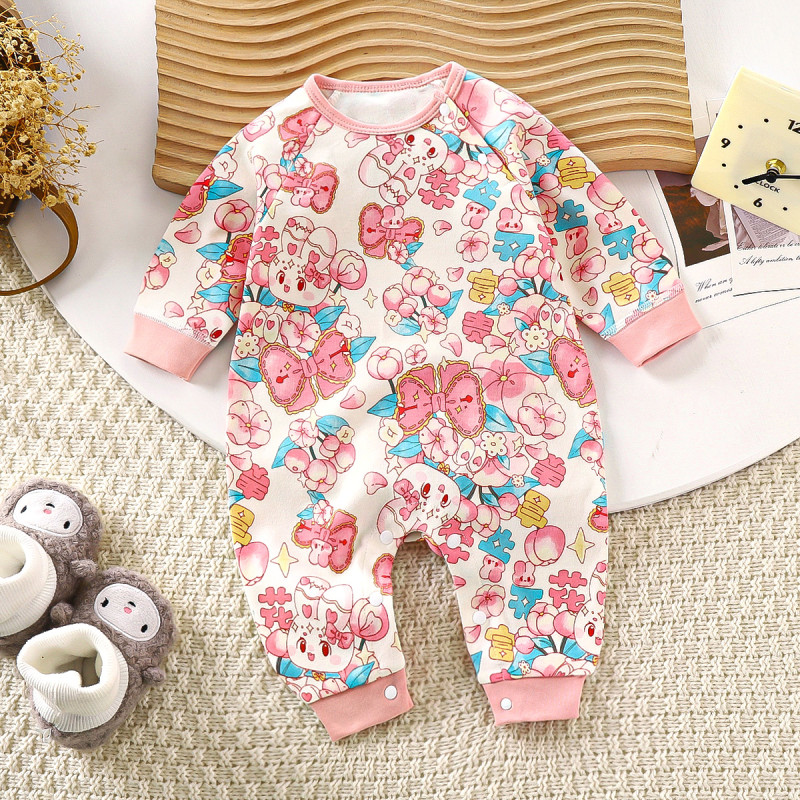Cartoon Print Baby Sleepsuit Infant Romper Jumpsuit