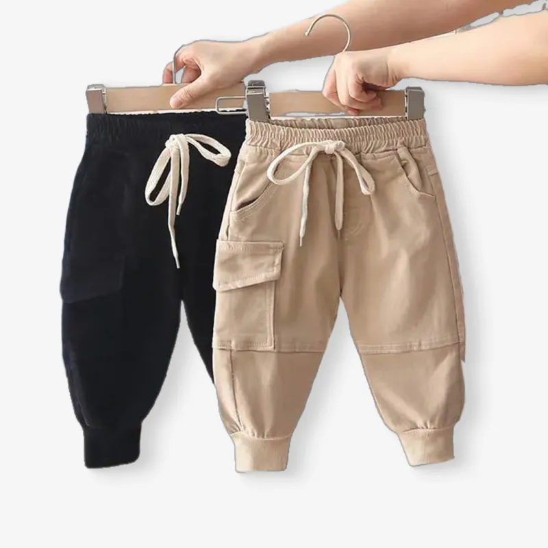 Autumn Workwear Pants Boys' and Girls' Trousers with Wide Leg Printed