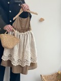 Baby Dresses Thin Lace Dress for Baby Girls Hollow-out Sleeveless Strappy Baby Dress