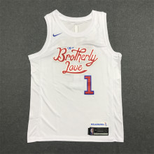23 NBA 76ers HARDEN #1 White City Edition 1:1 Quality NBA Jersey