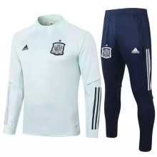 2020 Spain Light Green Half Pull Sweater Tracksuit 1:1 Quality Soccer Jersey