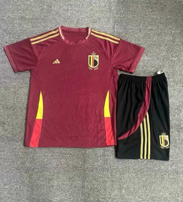24-25 Belgium Home Red 1:1 Kids Soccer Jersey