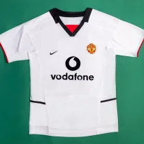2002-2003 Man Utd White Away Fans 1:1 Quality Retro Soccer Jersey