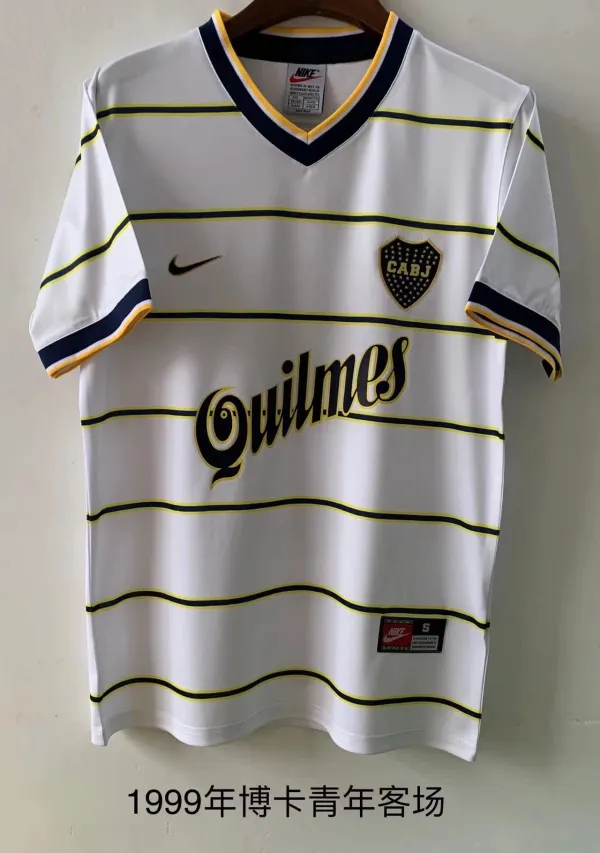 1990 Boca White Fans Retro Soccer Jersey
