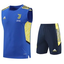 21-22 Juventus Vest Training Suit Kit Blue 1:1 Quality Training Jersey