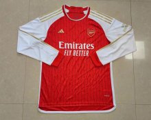 23-24 Arsenal Home Red Long Sleeve Fans 1:1 Quality Soccer Jersey
