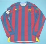 2005-2006 Barcelona Home Long sleeve 1:1 Quality Retro Soccer Jersey