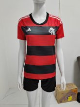 23-24 Flamengo Home Red 1:1 Quality Women Soccer Jersey