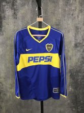 2003-2004 Boca Home Fans Long sleeve 1:1 Retro Soccer Jersey