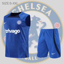 22-23 Chelsea Vest Training Suit Kit Diamond Blue 1:1 Quality Training Jersey