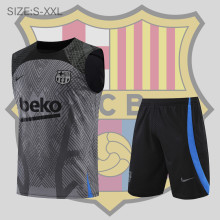 22-23 Barcelona Vest Training Suit Kit Grey 1:1 Quality Training Jersey