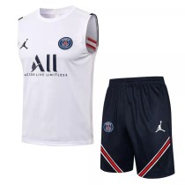 21-22 PSG Paris White Tank top and shorts suit 1:1 Quality Soccer Jersey