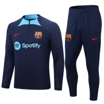 22-23 Barcelona Blue Half Pull 1:1 Quality Training Tracksuit