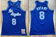 NBA Lakers Mitchell ness Laker 8 Retro Blue Gold 1:1 Quality